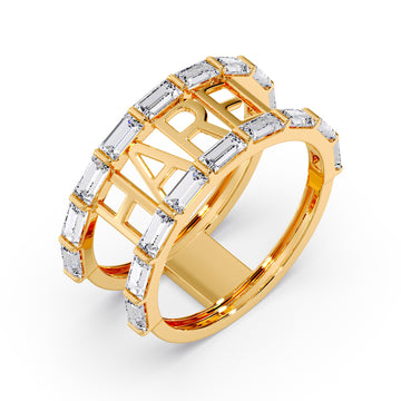 Baguette Name Ring